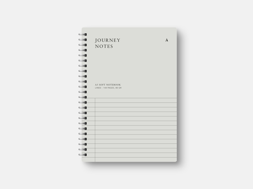 A5 SOFT SPIRAL NOTEBOOK - GRAY 