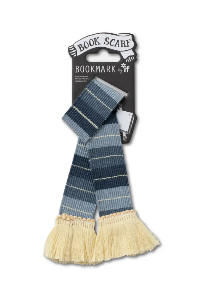BOOK SCARF GREY & CREAM 