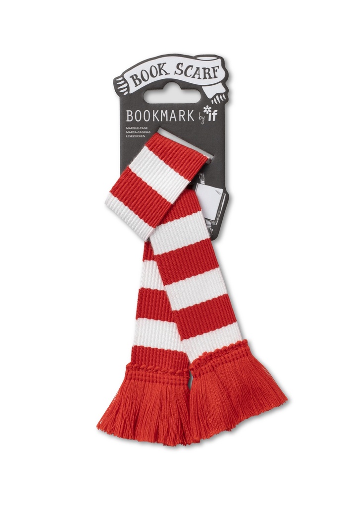 BOOK SCARF RED & WHITE 