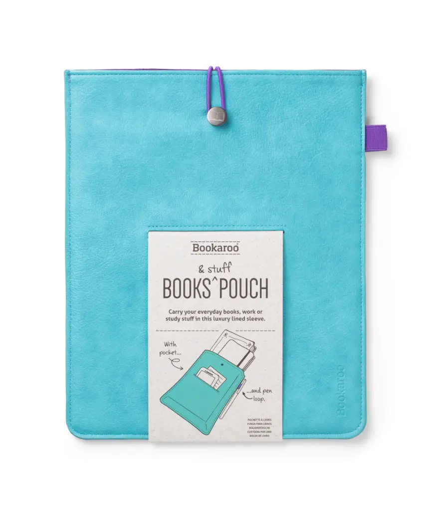 BOOKS & STUFF POUCH- TURQUOISE 