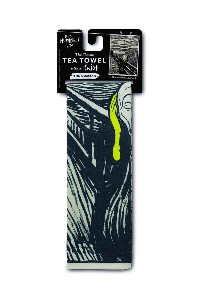 DRY HUMOUR - TEA TOWEL - THE AFTER DINNER SCREAM 