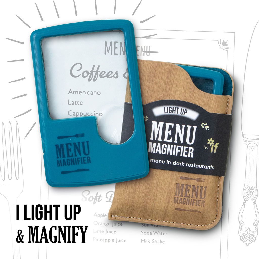 LIGHT UP MENU MAGNIFIER AQUA 