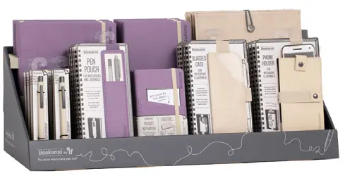 NOTEBOOK, PEN AND ACCESORIES AUBERGINE & CREAM IMP 