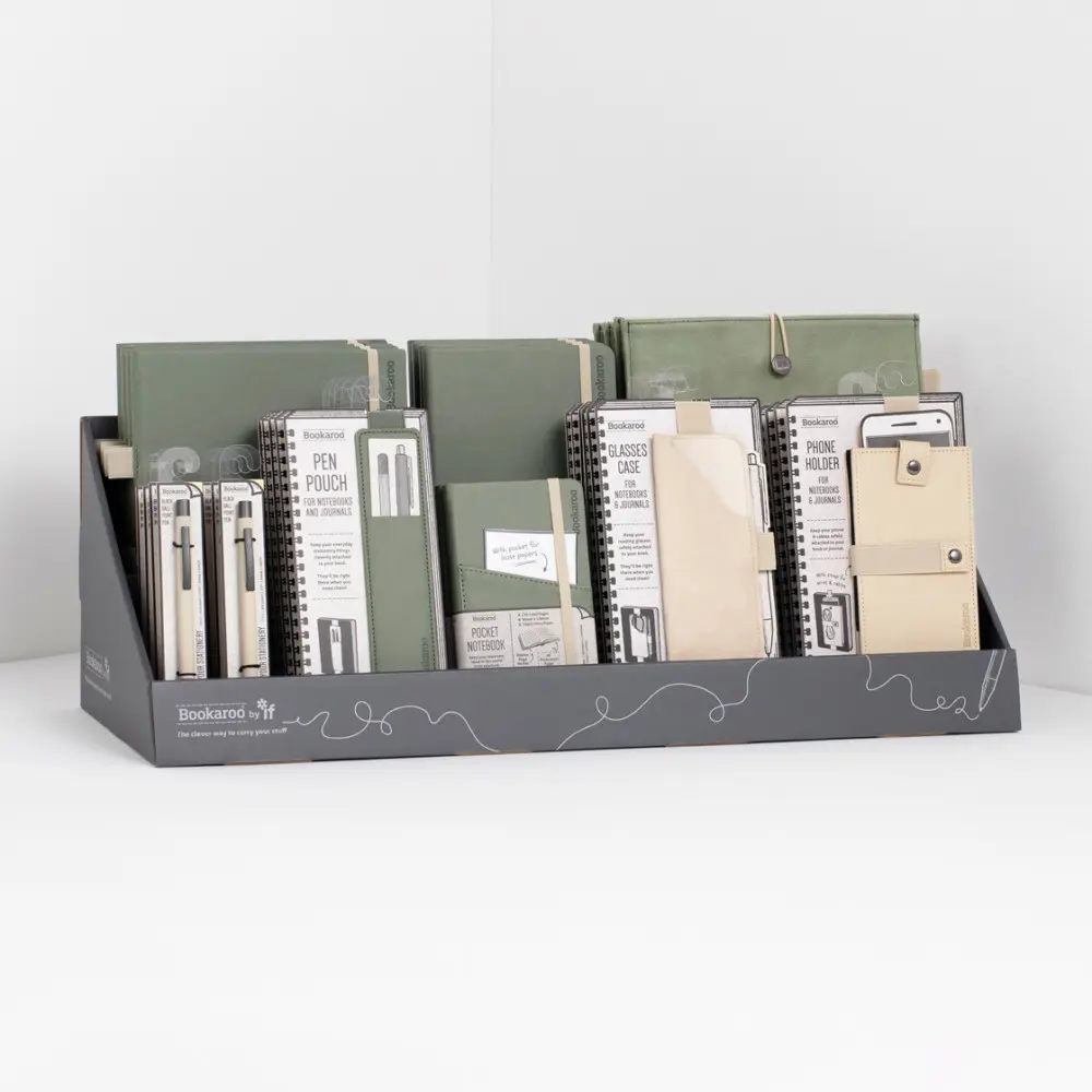 NOTEBOOK, PEN AND ACCESORIES FERN & CREAM IMPLANT 