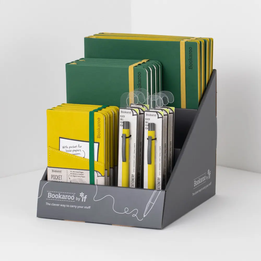 NOTEBOOK & PEN FOREST GREEN & CHARTREUSE IMPLANT 