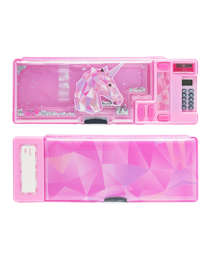 PENCIL CASE RETRO UNICORN 3D 