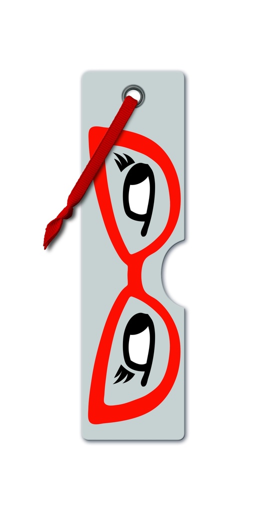 PULL - A - FACE BOOKMARKS - RED GLASSES 