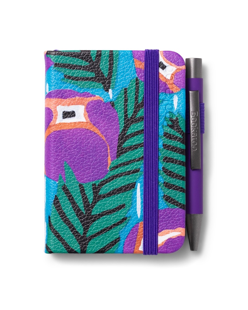 Bookaroo - A7 Baby Notebook & Pen - Purple & Turq - Floral