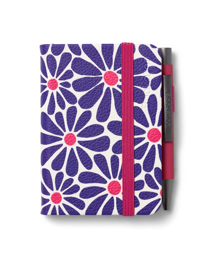 Bookaroo - A7 Baby Notebook & Pen - Pink & Purple - Daisy