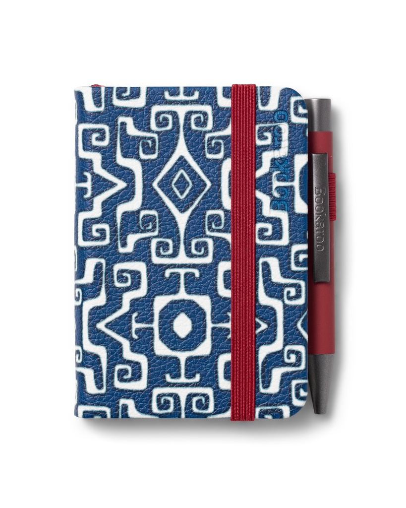 Bookaroo - A7 Baby Notebook & Pen - Navy & Dark Red - Aztec