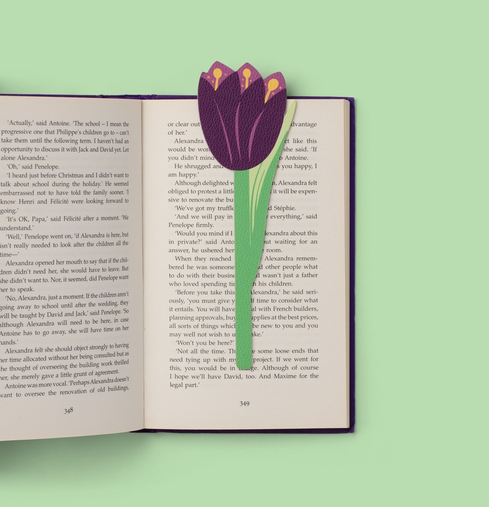 Flower Bookmarks - Purple Tulip