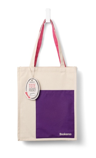 [IF38043] BOOKAROO TOTE BAG - PURPLE & PINK 