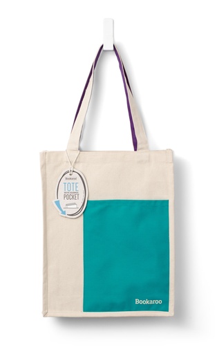 [IF38041] BOOKAROO TOTE BAG - TURUOISE & PURPLE 