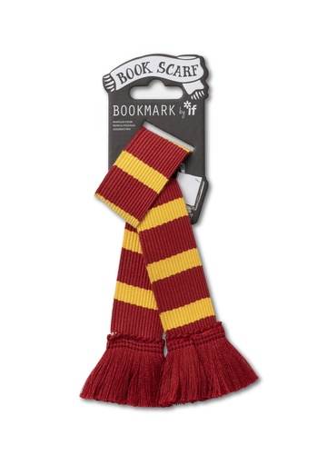 [IF32908] BOOK SCARF BURGUNDY & YELLOW 