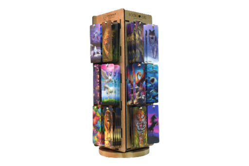 [EXPBKMAD56] EXPOSITOR MADERA BK 3D GIRATORIO 56CM MEDIDAS 26x26x56 cm