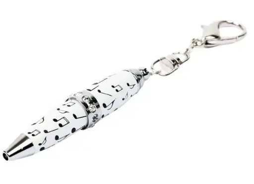 [MP085] MINI PEN BLANCO NOTAS MUSICALES 