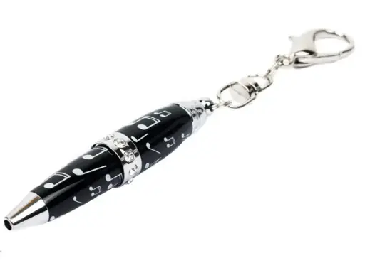 [MP086] MINI PEN NEGRO NOTAS MUSICALES 